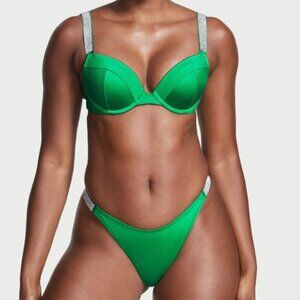 NWT Shine Strap Bikini Top and Bottoms